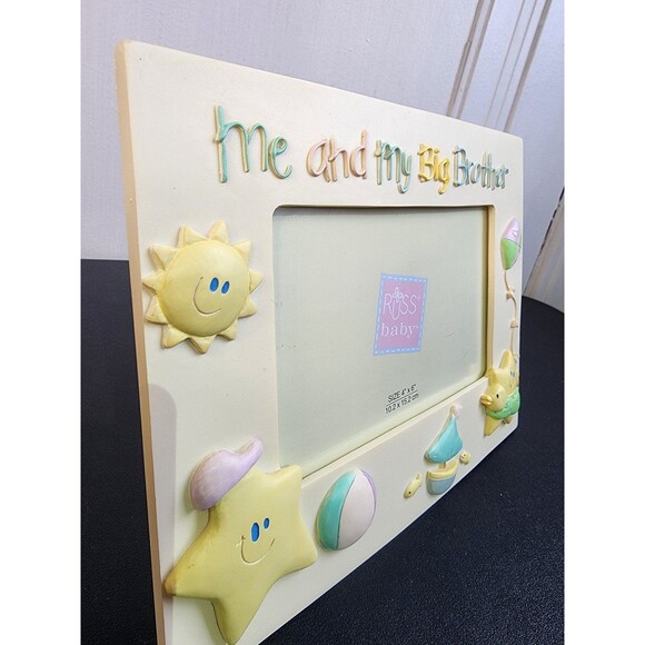 Vintage Russ Baby Picture Frame 3D Sun and Stars - Me and My Big Brother - Picture 4 of 6